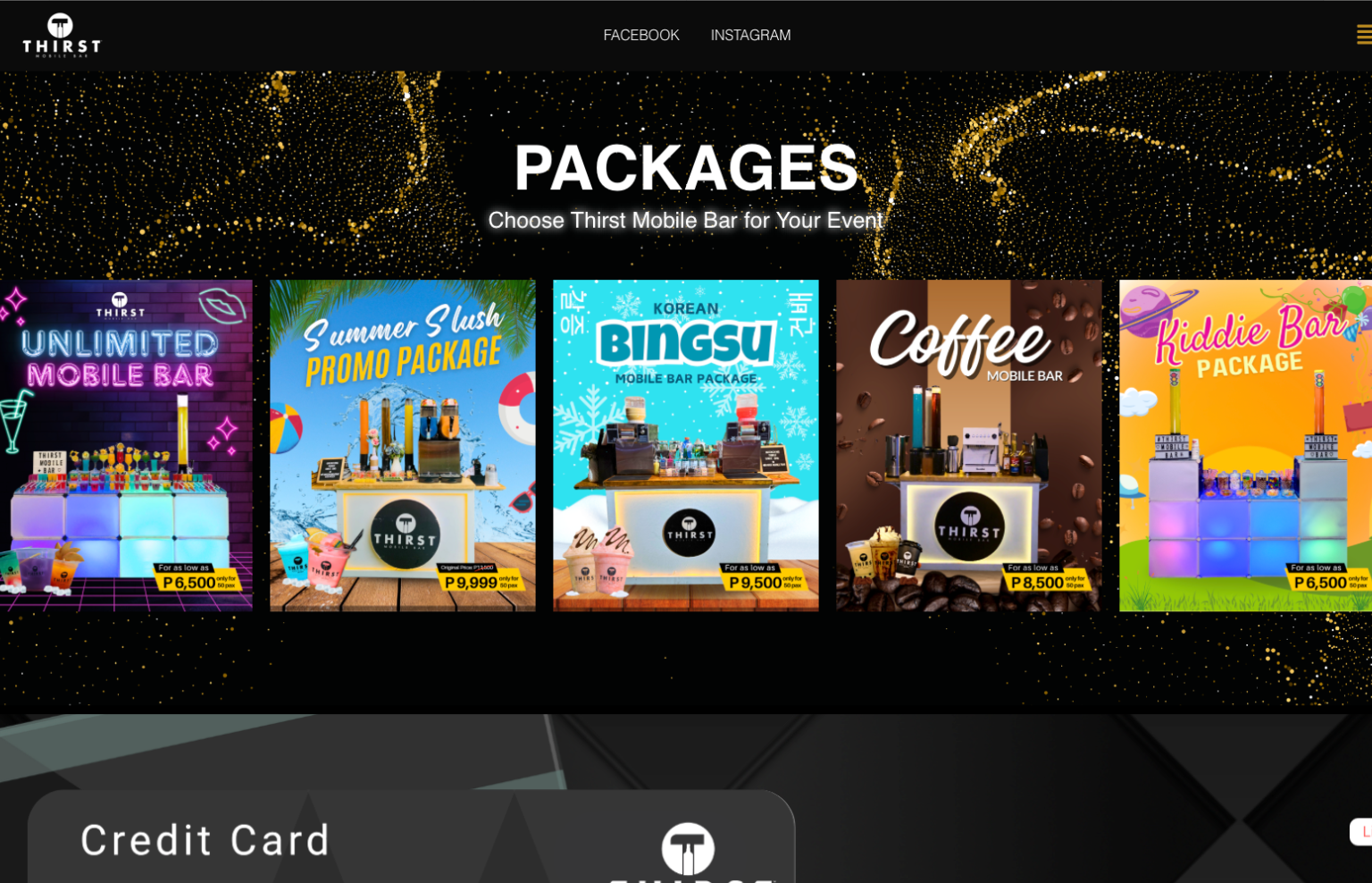 Thirst Mobile Bar website preview